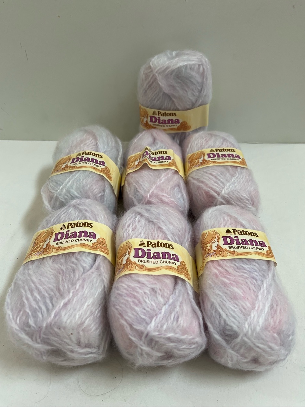 7 Skeins Patons Yarn Diana BRUSHED CHUNKY 50g Shade 9264 Lot 56483 Great Britain